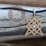 Звезда Руси золото 585 с камнем, элитный славянский оберег, Мастерская Ярило
