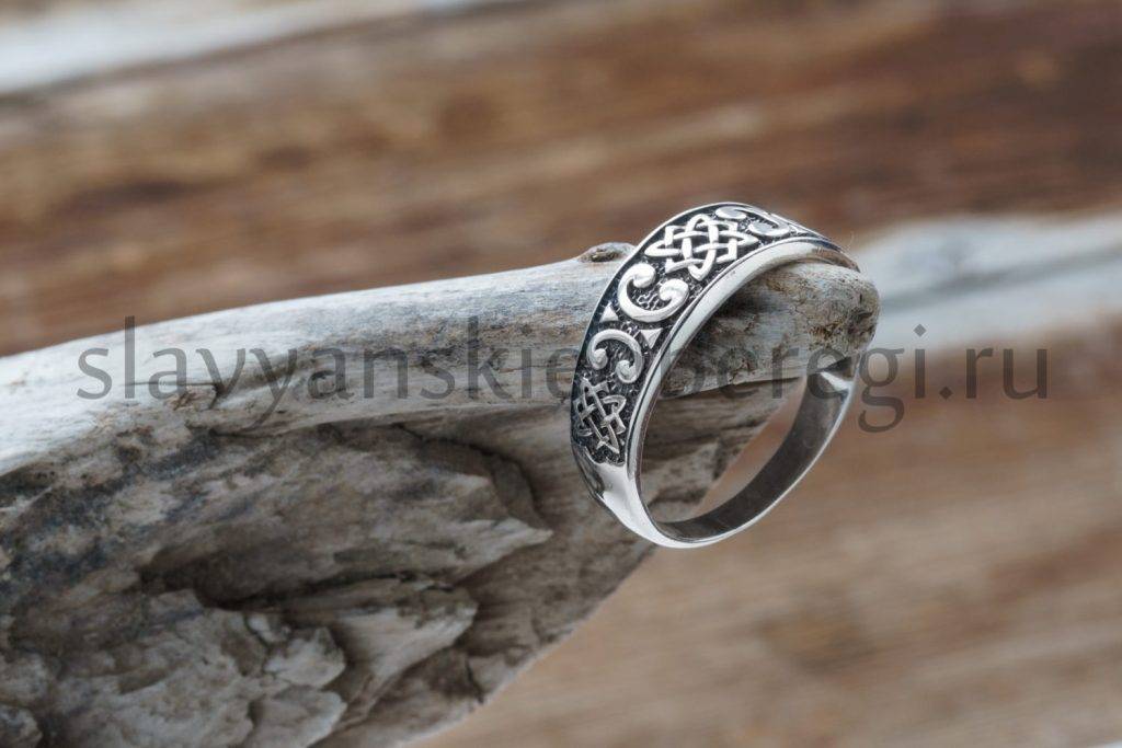 Славянский оберег Звезда лады кольцо перстень из серебра